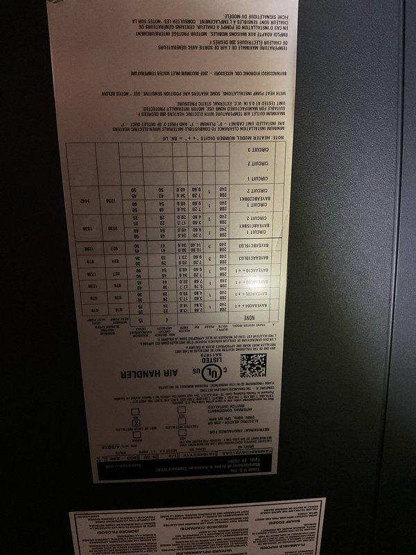 Completed scheduled preventative maintenance on residential air handler cooling system. Performed comprehensive inspection of unit specifications, verified manufacturer data plate information, and documented system components including copper refrigerant lines, expansion tank, and associated piping infrastructure. All equipment operating within normal parameters with no deficiencies noted.