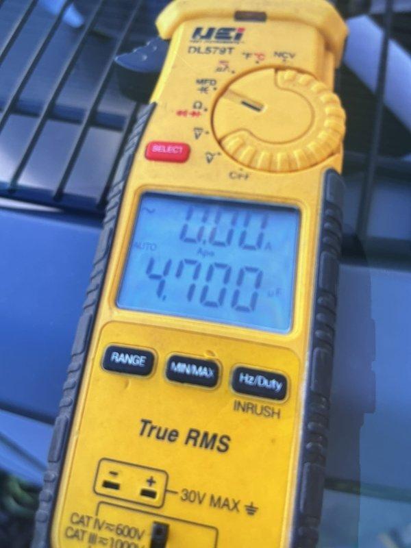 Completed comprehensive HVAC tune-up on outdoor condensing unit, including visual inspection of condenser coil, compressor, capacitor, and refrigerant lines. Performed electrical diagnostics using digital multimeter to verify proper voltage and amperage readings, confirming all components operating within manufacturer specifications.