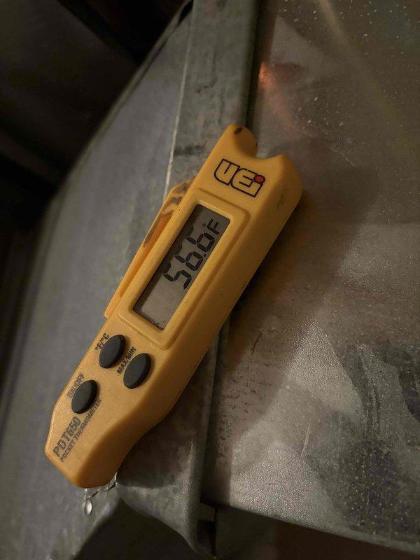 Completed installation of 96% efficiency furnace system. Verified proper electrical connections with wire terminations and tested control components including relay and contactor operation. Performed diagnostic measurements on ductwork, confirming temperature readings of 56.6°F and ensuring all system connections were secure and functioning within manufacturer specifications.
