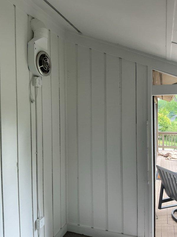 Conducted comprehensive electrical inspection of residential property focusing on GFCI protection requirements and general electrical system evaluation. Documented existing electrical installations including exterior-facing room with surface-mounted conduit and outlets, as well as main living areas with overhead lighting fixtures. Provided assessment and recommendations for GFCI installation locations and additional electrical upgrades as requested.