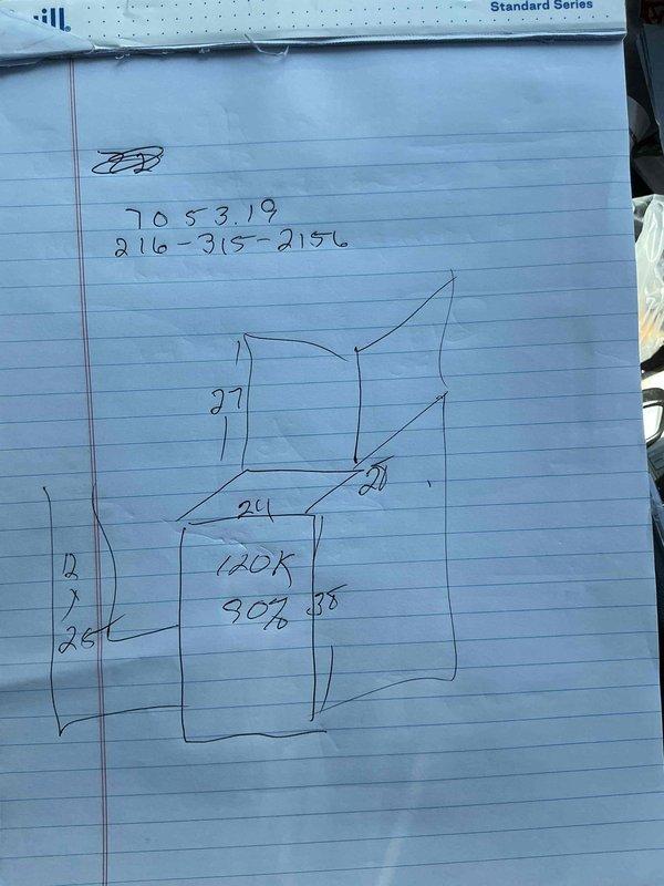 Responded to no cooling complaint and evaluated existing Bryant HVAC system. Assessed equipment condition and provided customer with replacement options for air conditioning system. Documented field measurements and equipment specifications including ductwork dimensions and system capacity requirements. Photographed current installation showing furnace, venting configuration, and associated plumbing and electrical connections for replacement planning purposes.