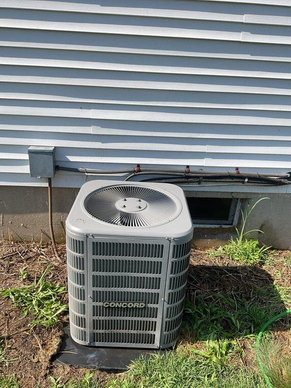Completed routine cooling maintenance on Concord air conditioning system. Performed comprehensive inspection of outdoor condenser unit, verified proper operation, and conducted diagnostic measurements of system components including ductwork and airflow parameters. All equipment found to be functioning within normal operating specifications with no issues identified requiring immediate attention.