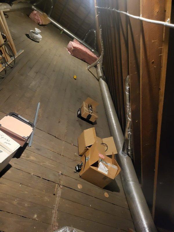 Completed warranty service for HVAC installation by sealing ductwork in attic space. Inspected and sealed all connections on rectangular metal supply plenum and flexible duct runs to ensure proper system performance and energy efficiency. All ductwork connections were secured and sealed per manufacturer specifications to prevent air leakage and maintain system integrity.