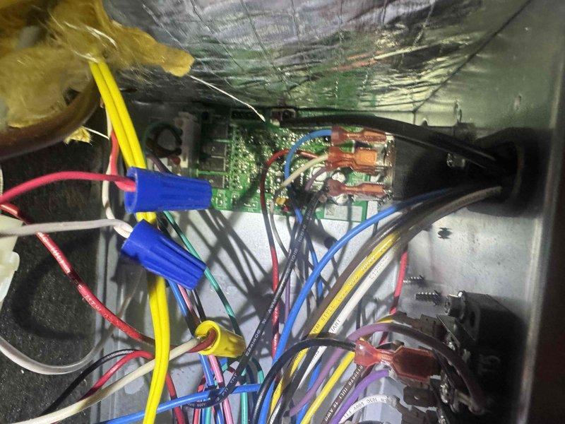Replaced defective control board on HVAC system located in attic space. System tested and verified operational with all electrical connections secured and functioning properly upon completion.