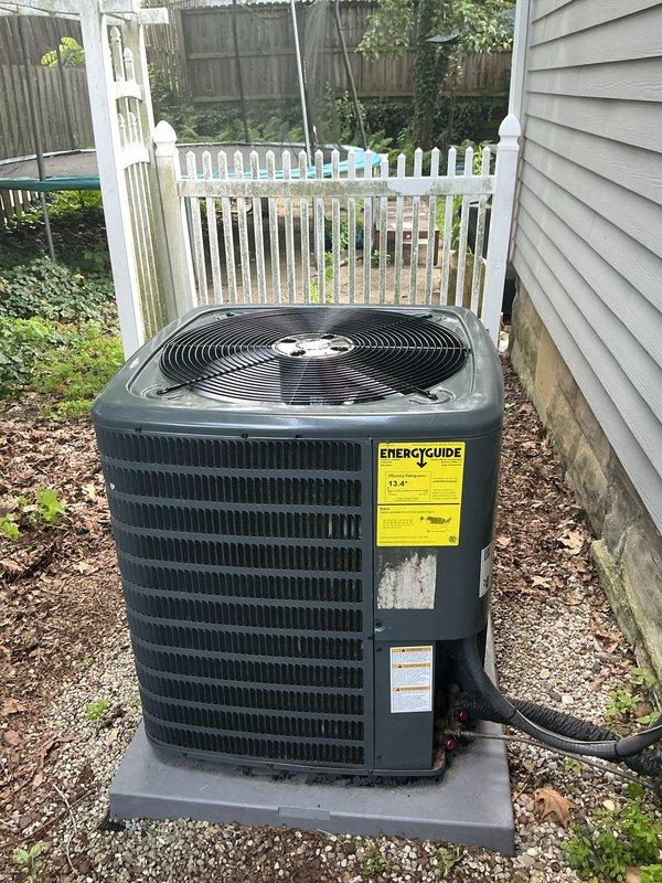 Replaced condenser unit top cover, exterior skirting panels, and condenser fan motor on residential air conditioning system. All components were properly installed, electrical connections secured, and unit tested for proper operation. Customer enrolled in AC/furnace maintenance program with applicable discount applied to repair total.