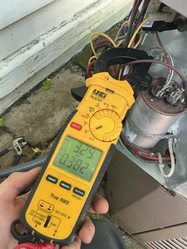 Completed routine preventative maintenance on aging cooling system. Performed comprehensive electrical diagnostics using digital multimeter to verify capacitor functionality and measure voltage readings across system components. Recorded temperature measurements at unit to assess operational performance and confirm proper cooling output within acceptable parameters.
