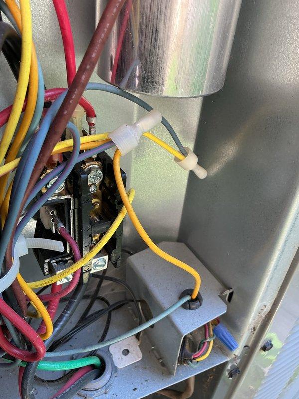 Completed comprehensive cooling system maintenance inspection. Performed electrical diagnostics using digital multimeter to verify proper voltage and capacitance readings at compressor and control components. Inspected all electrical connections, terminals, and wiring for secure contacts and proper operation, confirming system is functioning within manufacturer specifications.