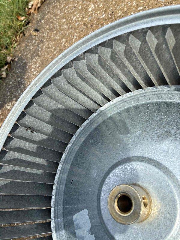 Replaced failed contactor and capacitor on HVAC system to restore proper operation. Removed and thoroughly cleaned blower wheel assembly, which had accumulated significant debris affecting airflow efficiency. System tested and confirmed operational upon completion.