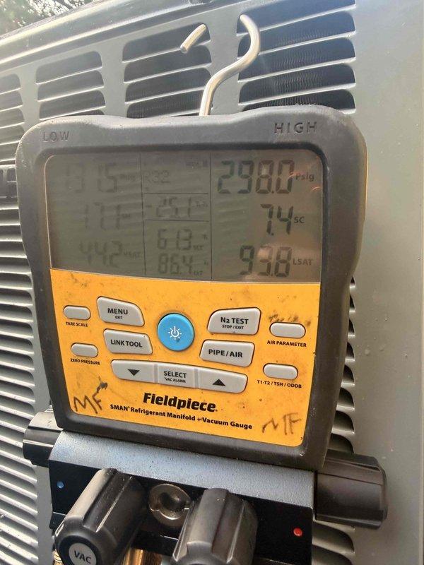 Completed installation of two complete HVAC systems including 96% efficiency furnaces, air conditioning units, and one humidifier. Both outdoor condensing units were professionally installed on gravel pads with proper clearances, copper refrigerant lines were run and connected to the home, and all systems were charged, tested, and verified using digital manifold gauges to ensure optimal performance and efficiency.