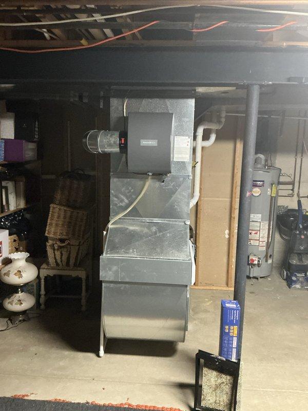 Provided estimate for replacement of leaking evaporator coil on 10-year-old Lennox cooling system. The existing Lennox furnace is 2 years old with 96% efficiency and in good operating condition, requiring only the cooling system components to be addressed. Documented existing equipment configuration and discussed replacement options with homeowner.