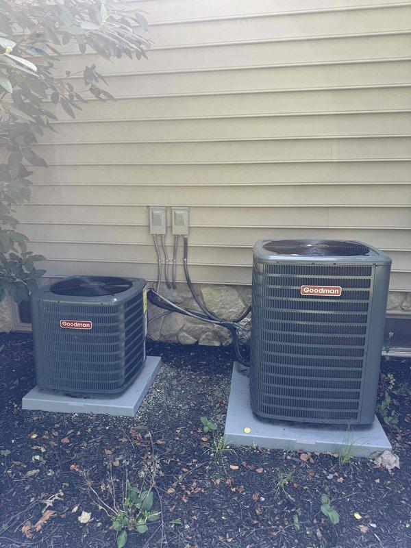 Responded to no cooling complaint on upstairs unit. Upon inspection, found evaporator coil with heavy frost and ice buildup on refrigerant lines, indicating a system malfunction. Diagnosed frozen coil condition and collected service fee for diagnostic visit.