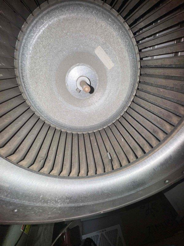 Responded to service call for air conditioning unit with reported filter installation issues. Upon inspection, accessed blower assembly and control board to diagnose airflow obstruction preventing proper filter placement. Cleared debris from squirrel cage blower wheel and verified control board connections and relay functionality to ensure system operational integrity.