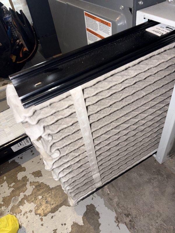Completed scheduled cooling maintenance on two HVAC systems. Performed comprehensive inspection of both units, replaced dirty air filters showing significant dust accumulation, and conducted electrical diagnostics on blower motor assembly using clamp meter to verify proper amperage draw and system performance. All components tested within normal operating parameters and systems returned to optimal cooling operation.