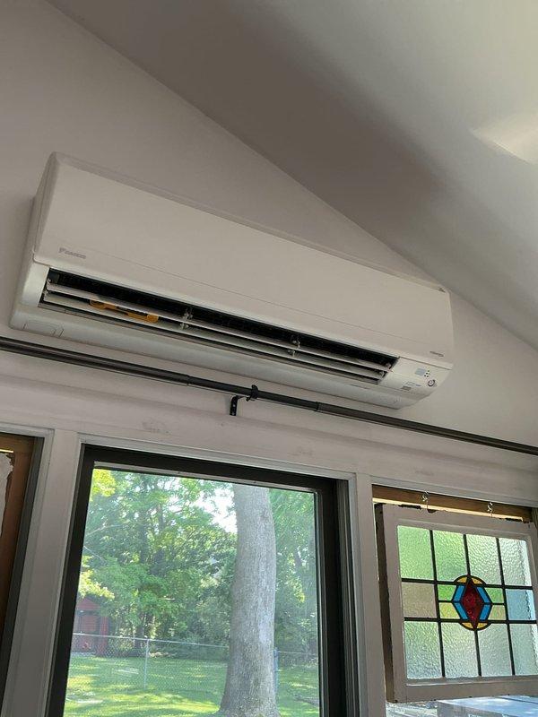 Completed new homeowner system check on ductless mini-split air conditioning unit and gas furnace per promotional coupon. Performed visual inspection of wall-mounted air handler, confirmed proper operation and clean condition with no visible defects. Inspected gas furnace with blower assembly, burner components, and electrical connections; all components found in functional condition with normal operational wear. Customer also requested inspection of leaking boiler, which requires separate evaluation and service appointment.