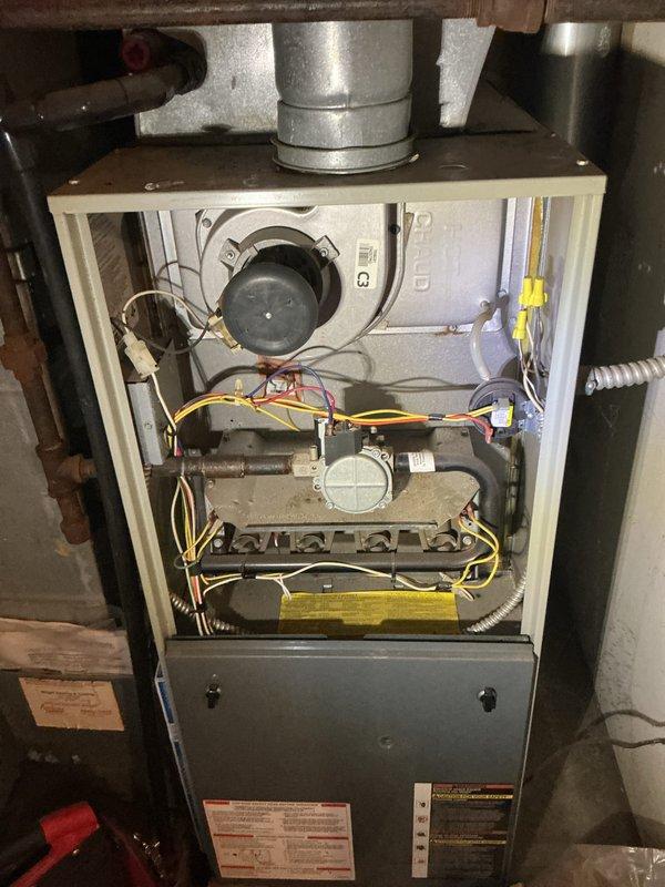 Completed new homeowner system check on ductless mini-split air conditioning unit and gas furnace per promotional coupon. Performed visual inspection of wall-mounted air handler, confirmed proper operation and clean condition with no visible defects. Inspected gas furnace with blower assembly, burner components, and electrical connections; all components found in functional condition with normal operational wear. Customer also requested inspection of leaking boiler, which requires separate evaluation and service appointment.