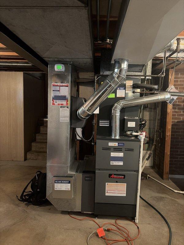 Performed comprehensive cooling system tune-up on Amana furnace and HVAC system, including diagnostic measurements, system inspection, and performance verification. Documented equipment condition with digital measuring tools, confirmed proper airflow through ductwork, and verified all components operating within manufacturer specifications.