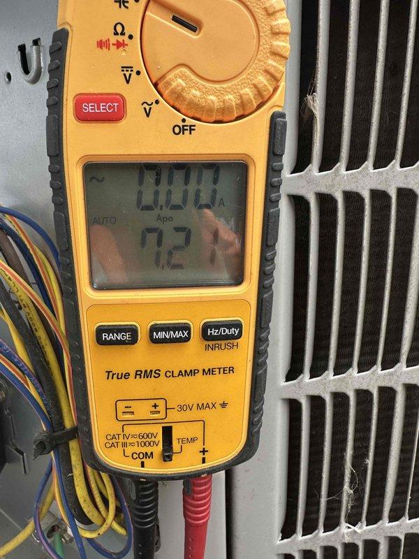 Completed afternoon cooling system tune-up for non-member residential unit. Performed comprehensive system inspection including electrical measurements using digital multimeter to verify proper voltage and amperage readings. Replaced heavily soiled air filter with new clean filter to restore proper airflow and system efficiency. All system components operating within normal parameters upon completion of tune-up service.