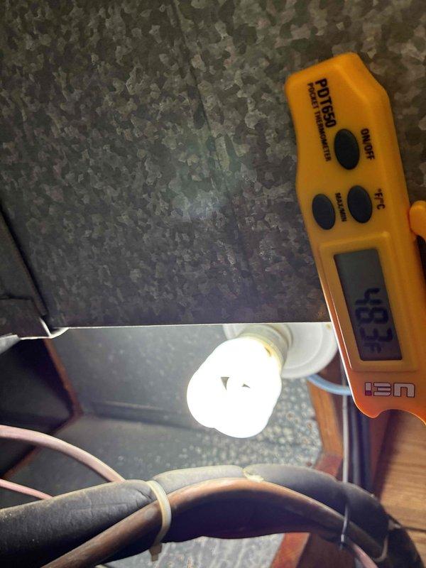 # HVAC Cooling Maintenance - Two Systems

Performed comprehensive preventive maintenance on two air conditioning systems as part of recurring service agreement. Conducted electrical diagnostics on outdoor condensing unit using Fieldpiece SC620 clamp meter, measuring amp draw and verifying proper electrical function. Inspected and tested dual run capacitor, confirming proper microfarad ratings and electrical connections with red, yellow, green, and white wire terminations secure and within specifications.

Evaluated refrigerant line insulation integrity on copper linesets, noting foam insulation properly secured with cable ties. Measured system performance parameters using calibrated digital instruments to verify operational efficiency and proper refrigerant charge. Documented equipment condition with photographic records showing standard outdoor wear consistent with normal operation. All electrical components, including capacitor and wiring connections within electrical compartment, fo