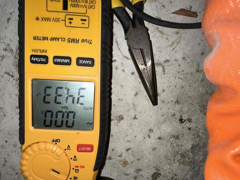 Completed cooling season tune-up maintenance on HVAC system. Performed electrical diagnostics using clamp meter to verify system amperage and voltage readings, confirming proper electrical operation within manufacturer specifications. Inspected and serviced circulator pump assembly with brass fittings, checking for proper operation and secure connections.