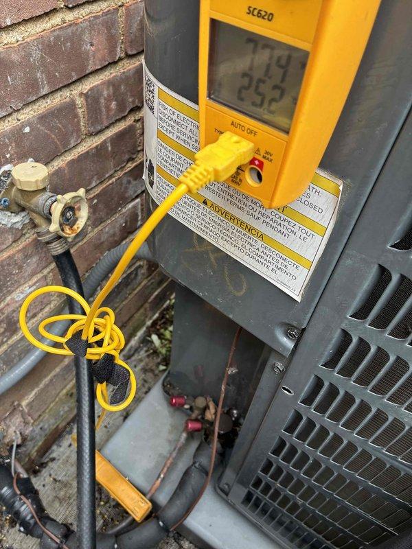 Returned to complete previously scheduled maintenance work on residential air conditioning system. Performed thorough cleaning of heavily soiled evaporator coil which showed significant dirt and dust accumulation on fin assembly, restricting airflow and reducing system efficiency. Installed hard start capacitor to assist compressor during startup cycles. Completed full system maintenance including electrical diagnostics with multimeter readings confirming proper voltage supply at outdoor unit control panel. System tested and operating within manufacturer specifications upon completion.
