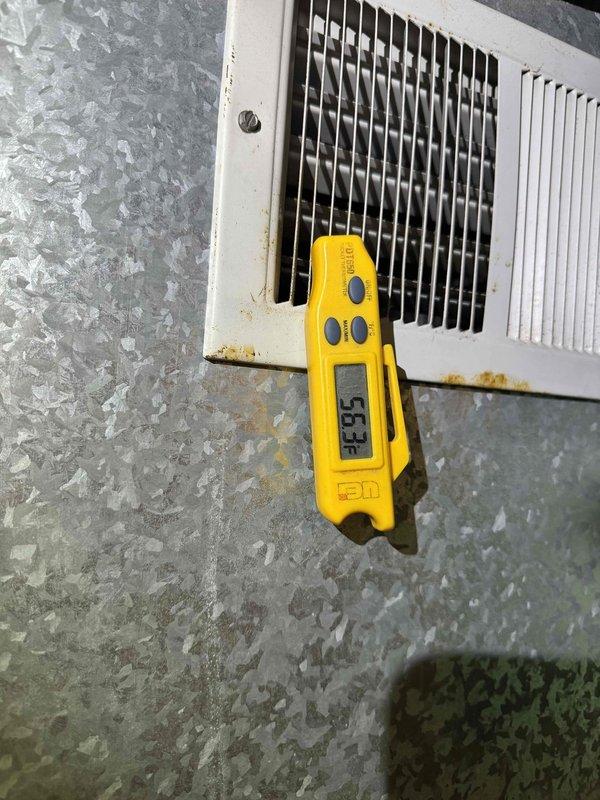 # HVAC Cooling Maintenance Completed

Performed comprehensive preventive maintenance on residential air conditioning system as part of scheduled recurring service program. Conducted electrical diagnostics at outdoor condenser unit using digital multimeter to verify proper voltage and amperage readings across all electrical components and terminal connections. Inspected all wire connections within electrical panel compartment, confirming secure terminations and proper conductor routing.

Evaluated refrigerant system performance using manifold gauge set to measure operating pressures. Assessed system charge levels and verified refrigerant lines were properly secured and insulated. Monitored supply air temperature at interior vent register using digital thermometer to confirm adequate cooling output and proper system operation. All temperature differentials measured within manufacturer specifications, indicating optimal heat transfer and system efficiency.

Inspected outdoor unit mounting