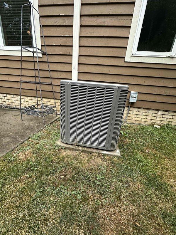 Completed scheduled preventive maintenance on residential split-system air conditioning unit. Performed comprehensive inspection of indoor Amana furnace with cooling coil and outdoor condensing unit. Checked refrigerant pressures, verified proper airflow, inspected electrical connections and controls, tested thermostat operation, and cleaned condenser coils. All components found operating within manufacturer specifications with no deficiencies noted.