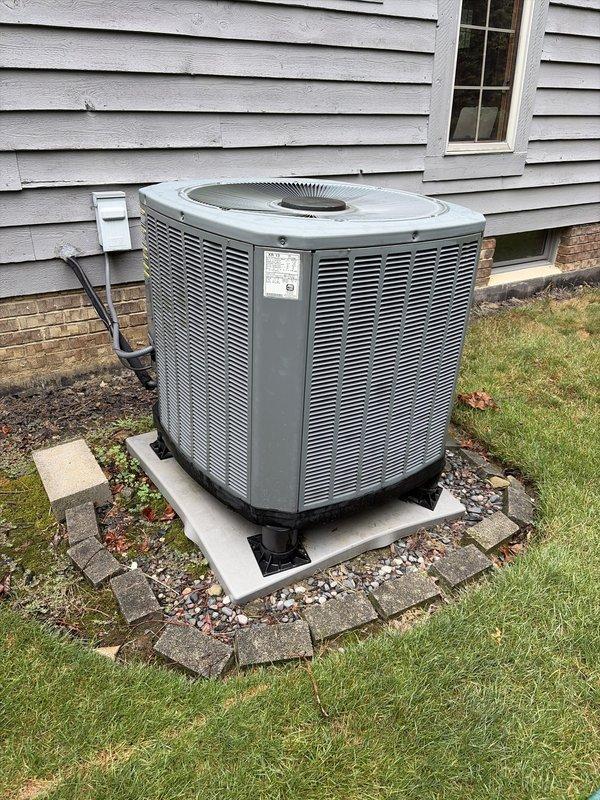 Completed cooling tune-up on two air conditioning systems for non-member residential property. Performed standard maintenance procedures including inspection of outdoor condenser units, verification of proper operation, and filter assessment. Identified replacement opportunity for second AC unit, which is same age as existing furnace system.