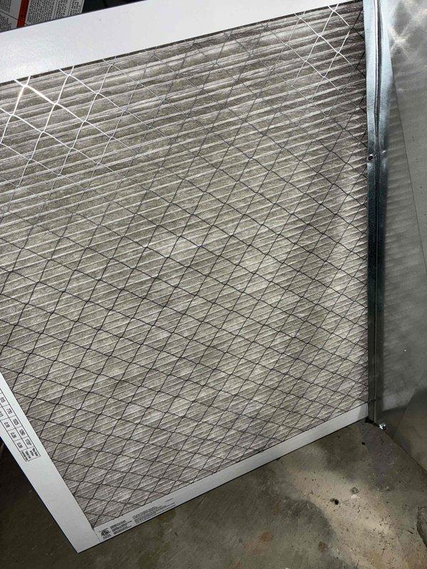 Completed preventative maintenance tune-up on cooling system. Performed electrical diagnostics using clamp meter to verify proper amperage draw and system performance. Inspected and serviced air filter, which showed normal dust accumulation from regular operation.