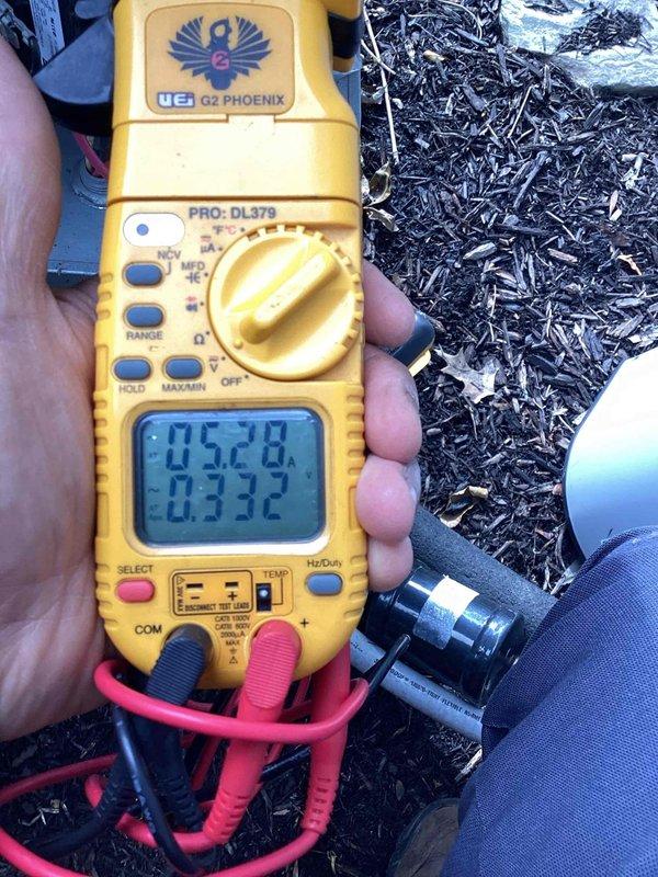 Completed scheduled preventative maintenance on residential air conditioning system. Performed comprehensive inspection of outdoor condensing unit, verified proper electrical readings using digital multimeter, and confirmed system operational parameters were within manufacturer specifications. Unit found in good working condition with adequate airflow through condenser coils and proper clearance from surrounding landscape vegetation.
