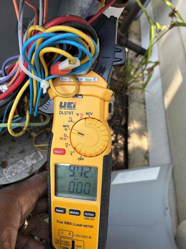 Completed cooling tune-up on two-system residential HVAC installation for non-member customer. Performed comprehensive electrical diagnostics using digital clamp meter to verify proper amperage draw and system performance. Measured and documented electrical parameters on both units, including voltage readings and current flow to ensure equipment was operating within manufacturer specifications. Inspected capacitors, wiring connections, and electrical components in both systems, confirming all measurements were within acceptable ranges for safe and efficient operation.