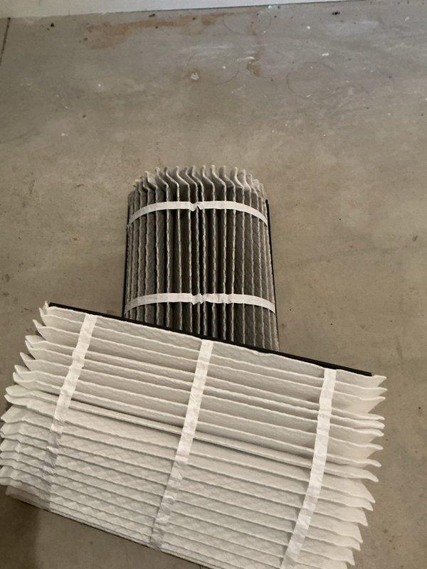 Completed routine cooling system maintenance on residential HVAC unit. Performed standard inspection of furnace and air handler components, replaced heavily soiled air filter with new pleated filter, and verified proper operation of Space-Gard air cleaner system. All equipment found in functional condition with no issues identified.