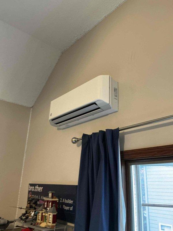 Completed estimate for single-head mini split replacement in zoned residential property with existing furnace heating system. Customer expressed interest in additional mini split installation for opposite side of house and reported suspected leak in existing zone system established in 2012.