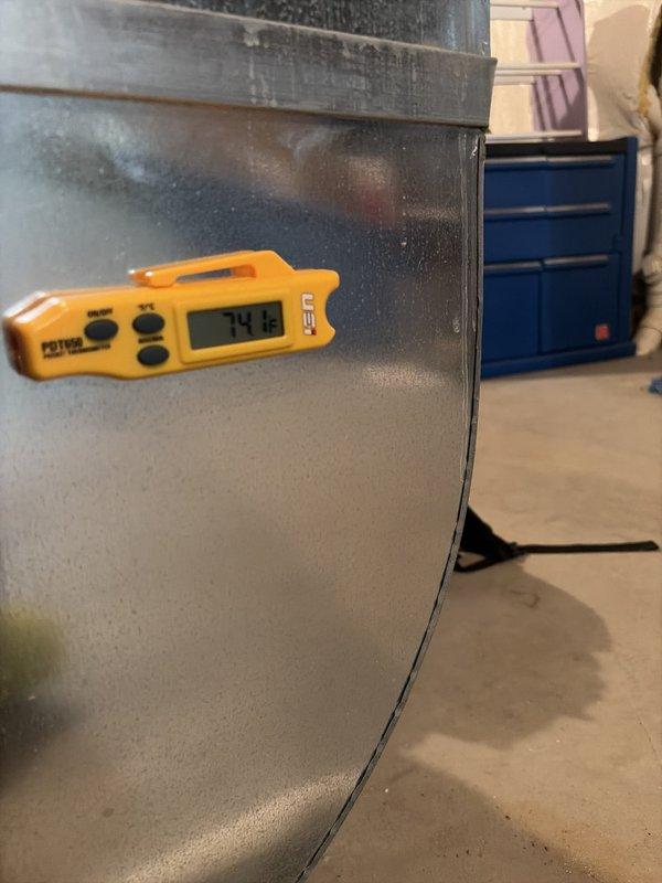 Completed HVAC tune-up service on residential system. Performed temperature measurements on ductwork, recording 74.3°F readings to verify proper air distribution. Inspected air filter condition, which showed satisfactory cleanliness with minimal debris accumulation in the fibrous media.