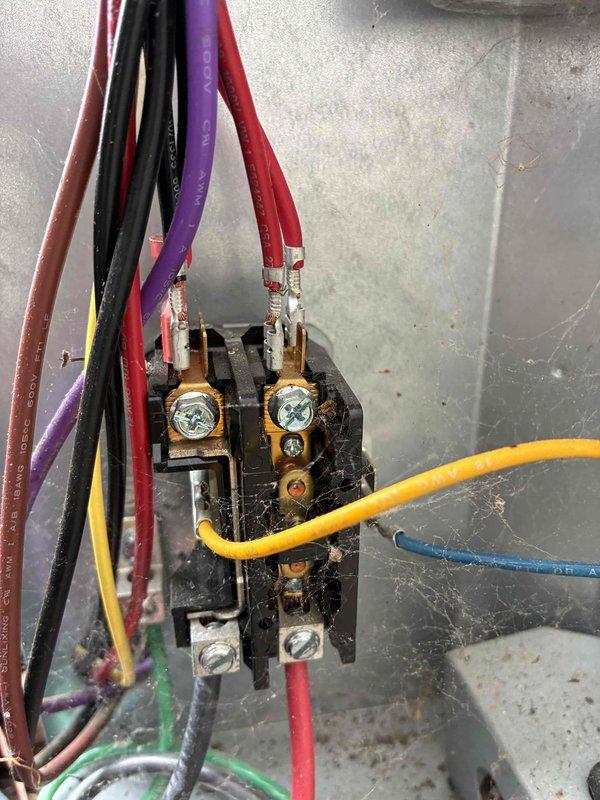 Completed preventive maintenance on two cooling systems as part of recurring service agreement. Performed comprehensive inspection of both units including electrical connections, contactors, and safety components. Inspected and documented condition of 40-amp TR40R fuses and verified proper terminal connections on contactors with all associated wiring intact and secure.