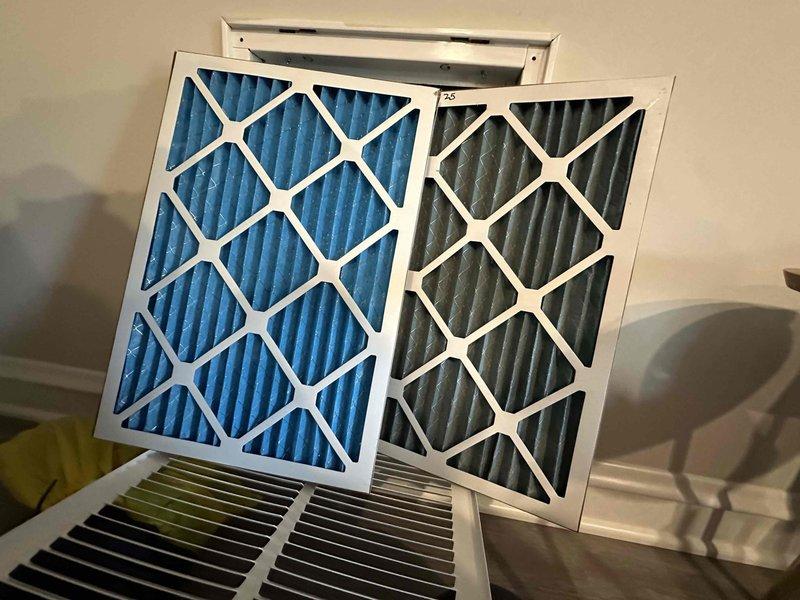 Completed scheduled preventive maintenance on multiple cooling systems as part of ongoing service agreement. Performed comprehensive inspection of all HVAC units, including filter replacement on air handling systems. Removed heavily soiled air filters showing significant dust and debris accumulation and installed new high-efficiency pleated filters to restore proper airflow and system performance. Inspected and serviced mechanical components, including securing clips and mounting brackets to ensure proper equipment operation. Verified all systems operating within normal parameters upon completion of maintenance procedures.