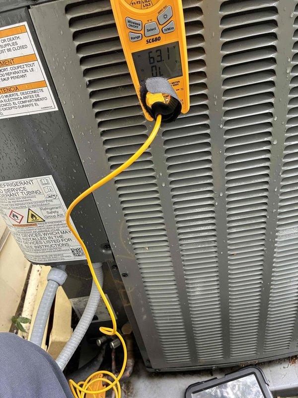 # HVAC Cooling Maintenance Completed

Performed comprehensive preventive maintenance on residential air conditioning system as part of scheduled recurring service program. Conducted electrical diagnostics using digital multimeter at outdoor condenser unit, measuring voltage and amperage to verify proper compressor operation and electrical performance within manufacturer specifications. Inspected evaporator coil assembly, which showed normal condensation patterns indicating adequate refrigerant charge and proper heat exchange function. All system components found operating efficiently with no deficiencies noted. Unit returned to normal cooling operation.