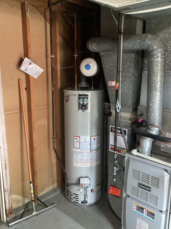 Completed routine plumbing maintenance visit for water heater system. Performed flush and fill procedure on residential water heater to remove sediment buildup and maintain optimal heating efficiency. Inspected water heater, expansion tank, associated plumbing connections, and shut-off valves; all components found in normal operating condition with no leaks or defects observed. System tested and confirmed functioning properly upon completion of maintenance service.