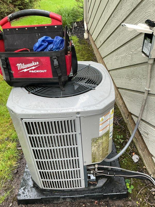 Completed cooling maintenance on three HVAC systems. Performed standard maintenance procedures including cleaning condenser coils and brushing out fins as requested, inspecting refrigerant lines, checking electrical connections, and verifying proper system operation on all units.