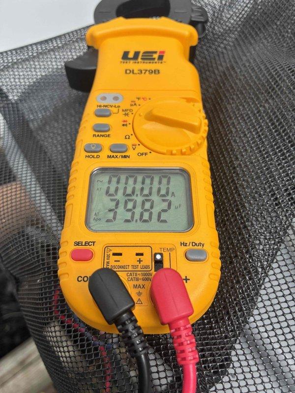 Completed routine cooling system maintenance on residential HVAC unit. Performed comprehensive electrical diagnostics using digital clamp meter to verify proper amperage draw and system performance, measured supply and return air temperatures with calibrated instruments, and inspected outdoor condenser unit components for optimal operation.
