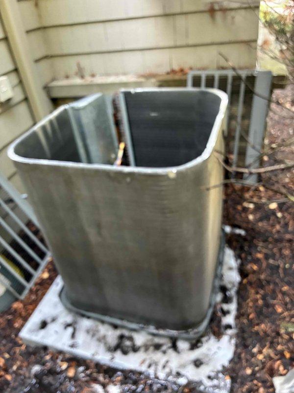 Performed comprehensive cooling system maintenance on residential outdoor HVAC unit. Conducted electrical diagnostics using clamp meter to verify proper amperage draw and system performance, inspected refrigerant lines and condenser components for proper operation, and confirmed unit is functioning within manufacturer specifications.