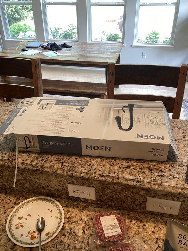 Replaced defective Delta shower cartridge in bathroom to restore proper temperature control and water flow. Installed new Moen kitchen faucet to replace worn fixture, completing all connections and testing for proper operation and leak-free performance.