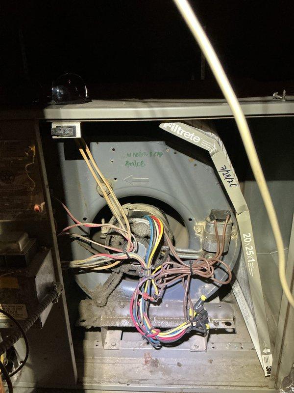 Completed comprehensive cooling system tune-up and maintenance service. Upon inspection, discovered significant ice buildup throughout the evaporator coil compartment and base of the unit, indicating a restricted airflow or refrigerant issue. Inspected blower assembly, electrical connections, and wiring harness; verified all wire bundles were properly secured and connections were intact. Addressed the icing condition, checked filter mounting system, and ensured proper system operation before departure.