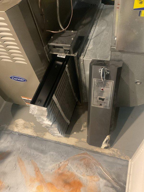 Completed routine maintenance on aging Carrier cooling system. Inspected electrical compartment components including CoreSense Diagnostics module and capacitor, verified all wire connections secure, and confirmed proper operation of compressor monitoring system. All equipment functioning within normal parameters at time of service.
