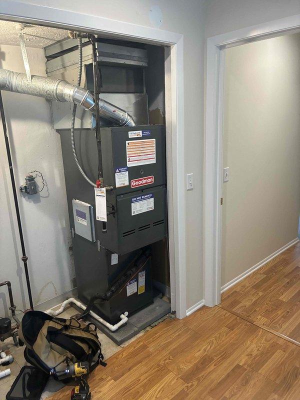 Performed comprehensive cooling maintenance on residential Goodman HVAC system. Used digital multimeter to verify electrical readings and system performance parameters, confirming proper voltage and amperage levels throughout the unit. Inspected furnace installation, ductwork connections, and all associated components for proper operation and safety compliance.