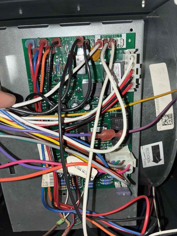# HVAC Cooling Maintenance Service

Completed scheduled preventive maintenance on residential cooling system as part of ongoing service plan. Performed comprehensive inspection of air handler unit, including evaluation of control board wiring and electrical connections. All wire terminations were inspected for secure connections and proper routing. Control board circuitry and components were verified to be functioning correctly with no signs of overheating or component failure.

Replaced dirty, heavily contaminated air filter with new high-efficiency pleated filter. Previous filter showed significant dust and debris accumulation with brown discoloration throughout pleated material, indicating proper filtration but requiring replacement to maintain optimal airflow and system efficiency. New filter installed with correct orientation and secure fit within filter housing.

System operational check confirmed proper cooling operation with all electrical components functioning within normal p
