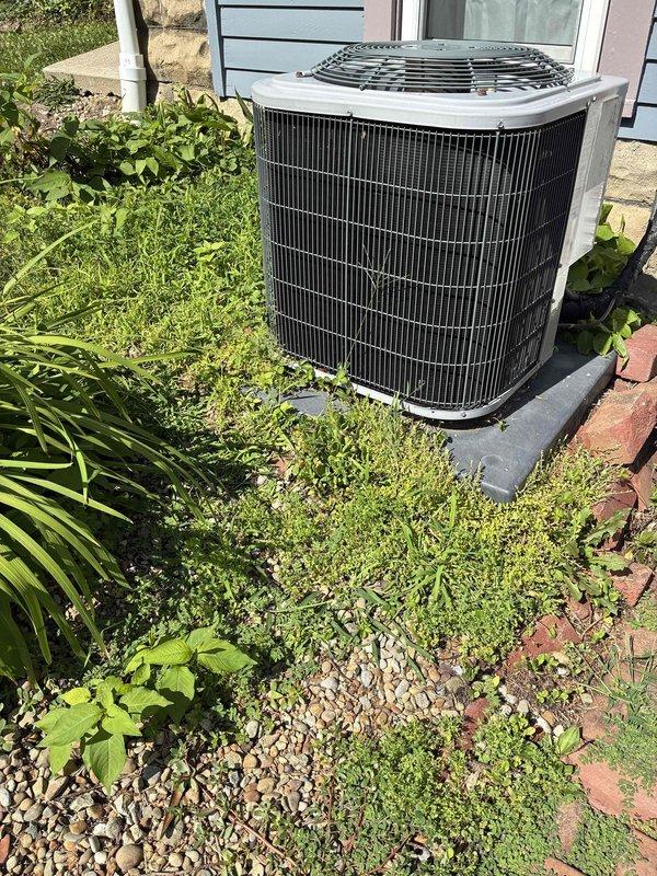 Completed comprehensive cooling system maintenance on residential HVAC unit. Performed standard inspection of outdoor condenser unit, verified operational status of all components, and documented equipment condition including electrical disconnect enclosure and refrigerant line set. System found to be operating within normal parameters with no immediate service requirements identified.