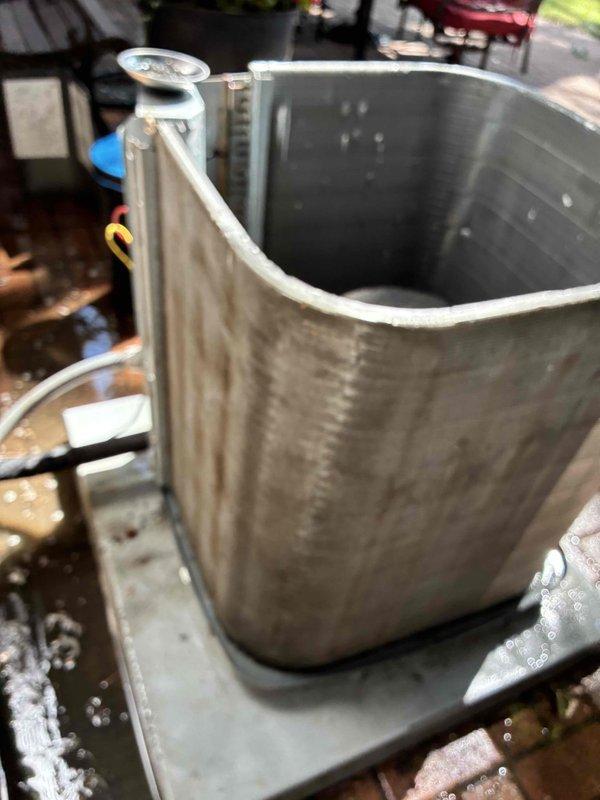 Replaced failed capacitor and performed comprehensive system cleaning including condenser coil wash and blower wheel removal and cleaning. Unit restored to proper operation with improved airflow and efficiency.