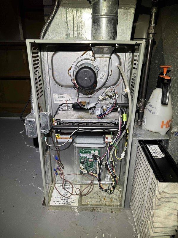 Completed comprehensive cooling season tune-up on residential HVAC system, including inspection of outdoor condenser unit and indoor furnace components. Verified proper operation of blower motor, heat exchanger, control board, and all electrical connections; cleaned unit and surrounding area; confirmed system is operating within manufacturer specifications for optimal performance.