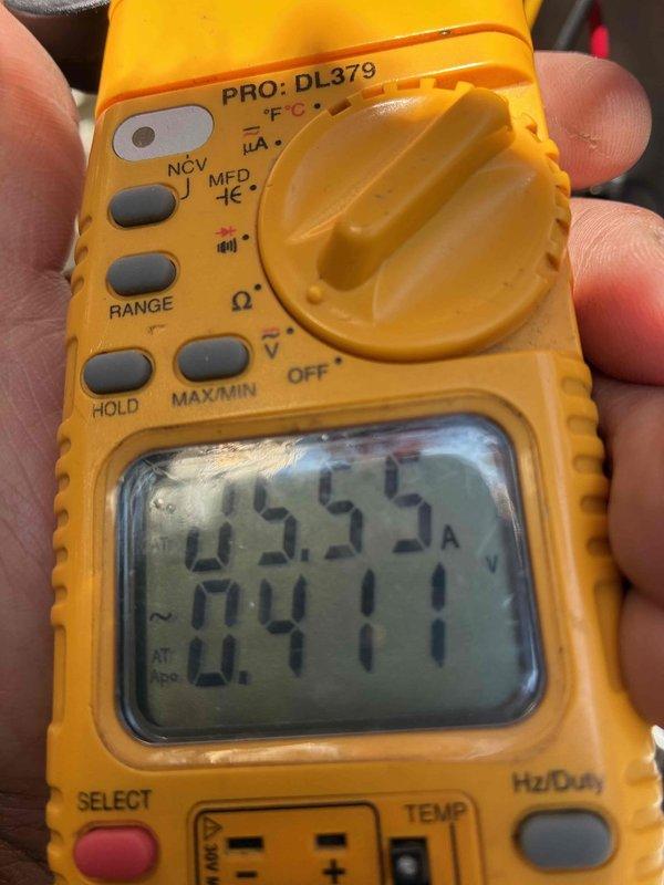 Performed comprehensive AC tune-up on recently installed system following customer report of heat smell during operation. Completed full system inspection including electrical connections, control wiring, and low-voltage components. Verified amperage draw at 0.553A and supply voltage at 24.11V within manufacturer specifications, confirming proper electrical operation with no abnormalities detected.