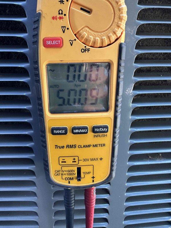 Completed scheduled cooling maintenance on window HVAC unit as part of ongoing preventative maintenance program. Performed electrical diagnostics using clamp meter to verify proper amperage draw and system performance, inspected control board and verified all electrical connections and wiring harnesses were secure and functioning correctly. Unit operating within normal parameters with no issues identified.